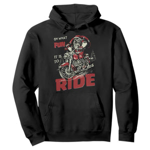 Funny Biker Christmas Hoodie Oh What Fun It Is To Ride Santa Riding On A Motorcycle TS10 Black Print Your Wear
