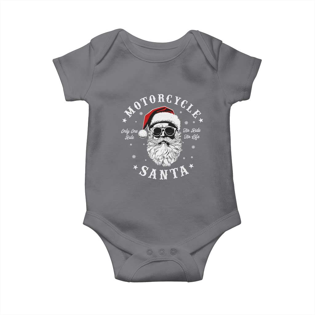 Funny Christmas Motorcycle Santa Baby Onesie No Ride No Life Motorbike Rider Grandpa TS10 Charcoal Print Your Wear
