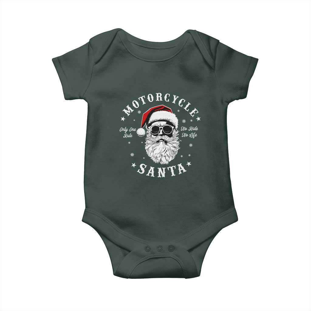 Funny Christmas Motorcycle Santa Baby Onesie No Ride No Life Motorbike Rider Grandpa TS10 Print Your Wear