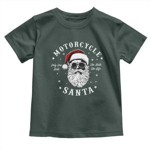Funny Christmas Motorcycle Santa Baby Shirt No Ride No Life Motorbike Rider Grandpa TS10 Dark Forest Green Print Your Wear