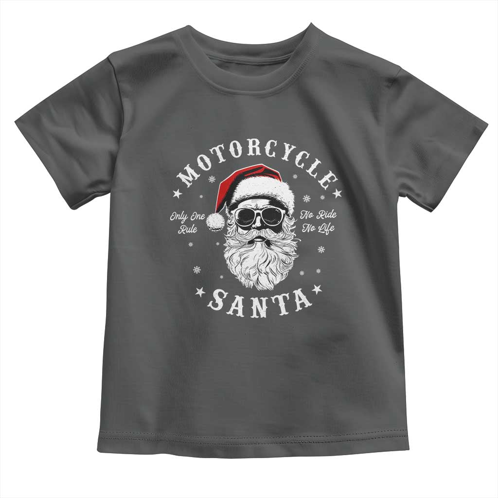 Funny Christmas Motorcycle Santa Baby Shirt No Ride No Life Motorbike Rider Grandpa TS10 Dark Heather Print Your Wear
