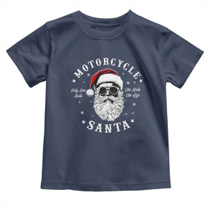 Funny Christmas Motorcycle Santa Baby Shirt No Ride No Life Motorbike Rider Grandpa TS10 Navy Print Your Wear