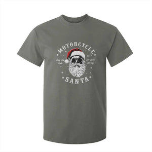 Funny Christmas Motorcycle Santa T Shirt For Kid No Ride No Life Motorbike Rider Grandpa TS10 Military Green Print Your Wear