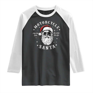 Funny Christmas Motorcycle Santa Raglan Shirt No Ride No Life Motorbike Rider Grandpa TS10 Black White Print Your Wear