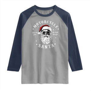 Funny Christmas Motorcycle Santa Raglan Shirt No Ride No Life Motorbike Rider Grandpa TS10 Sport Gray Navy Print Your Wear