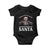 Funny Christmas Motorcycle Santa Baby Onesie Let's Go Santa Skull Motorbike Rider TS10 Black Print Your Wear