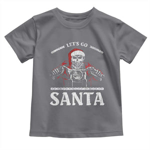 Funny Christmas Motorcycle Santa Baby Shirt Let's Go Santa Skull Motorbike Rider TS10 Charcoal Print Your Wear