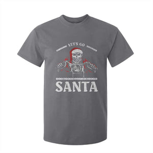 Funny Christmas Motorcycle Santa T Shirt For Kid Let's Go Santa Skull Motorbike Rider TS10 Charcoal Print Your Wear