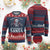 Funny Christmas Motorcycle Santa Ugly Christmas Sweater Let's Go Santa Skull Motorbike Rider TS10 Burgundy Print Your Wear