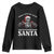 Funny Christmas Motorcycle Santa Youth Sweatshirt Let's Go Santa Skull Motorbike Rider TS10 Black Print Your Wear