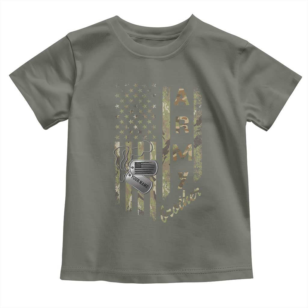 Personalized Vintage U.S. Army Brother Baby Shirt Custom Name Tag Proud Military Family Member Soldier Graduation TS10 Military Green Print Your Wear