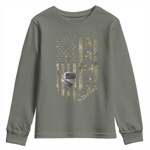 Personalized Vintage U.S. Army Brother Youth Sweatshirt Custom Name Tag Proud Military Family Member Soldier Graduation TS10 Military Green Print Your Wear