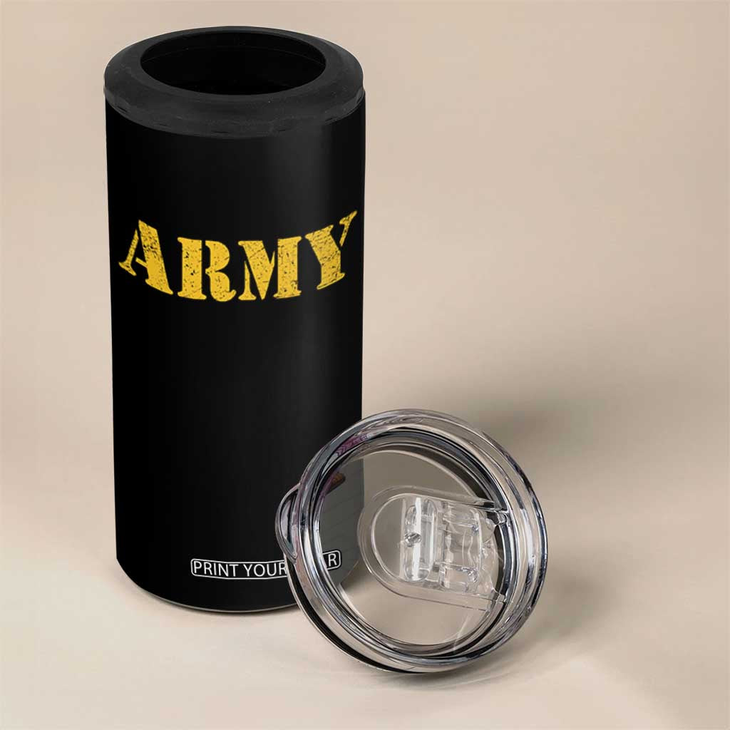 Army 4 in 1 Can Cooler Tumbler Military Training PT Exercise Workout Gear Veterans Service TS10 Print Your Wear