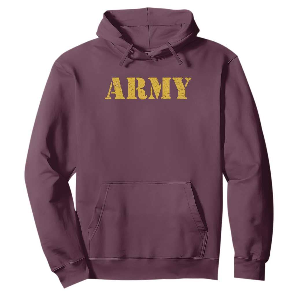 Army Hoodie Military Training PT Exercise Workout Gear Veterans Service TS10 Maroon Print Your Wear