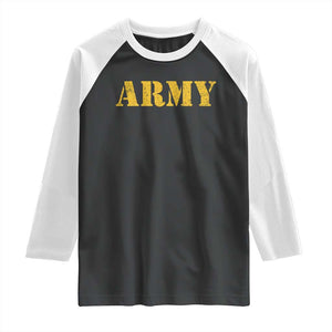 Army Raglan Shirt Military Training PT Exercise Workout Gear Veterans Service TS10 Black White Print Your Wear