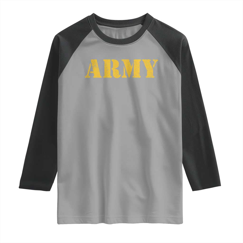 Army Raglan Shirt Military Training PT Exercise Workout Gear Veterans Service TS10 Sport Gray Black Print Your Wear