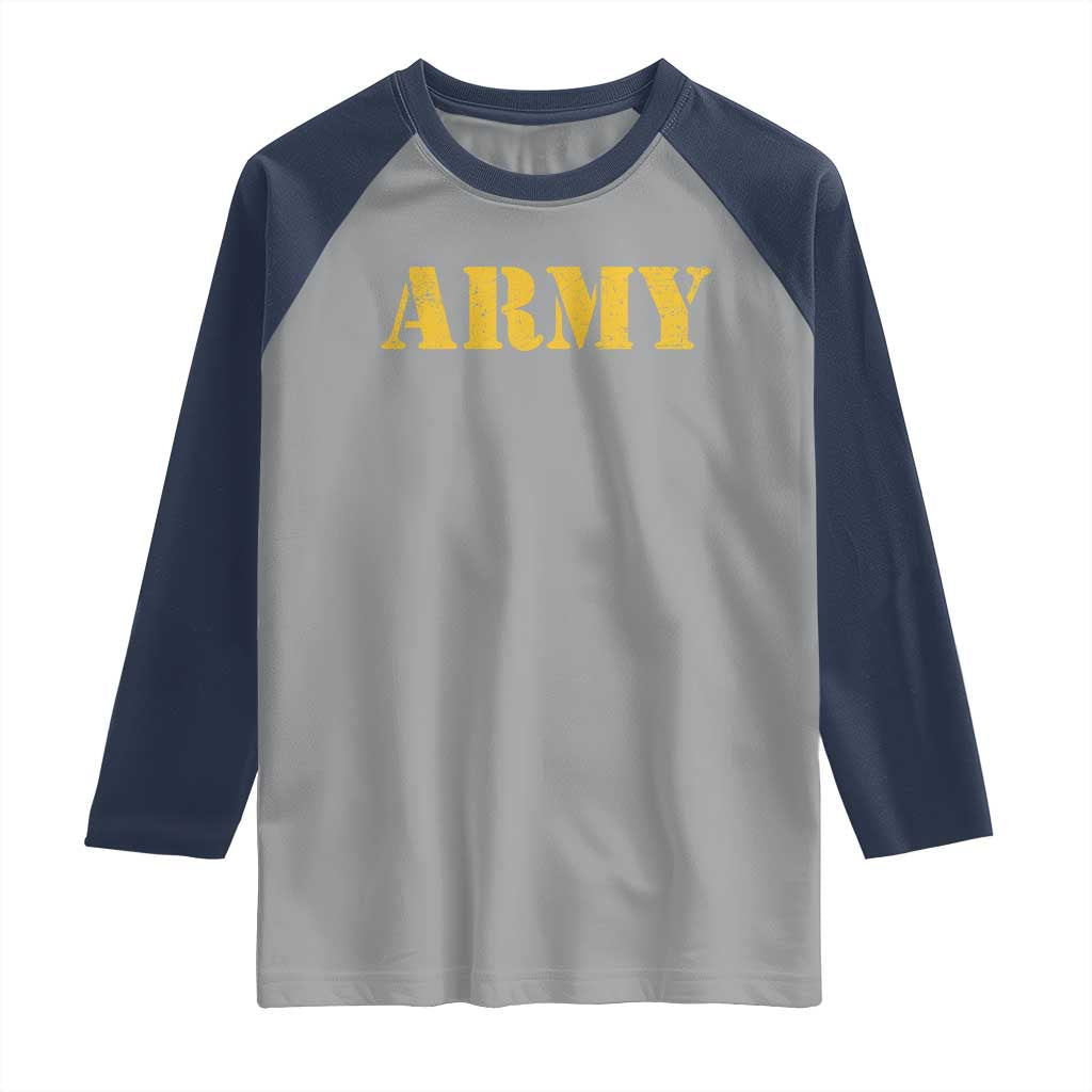 Army Raglan Shirt Military Training PT Exercise Workout Gear Veterans Service TS10 Sport Gray Navy Print Your Wear