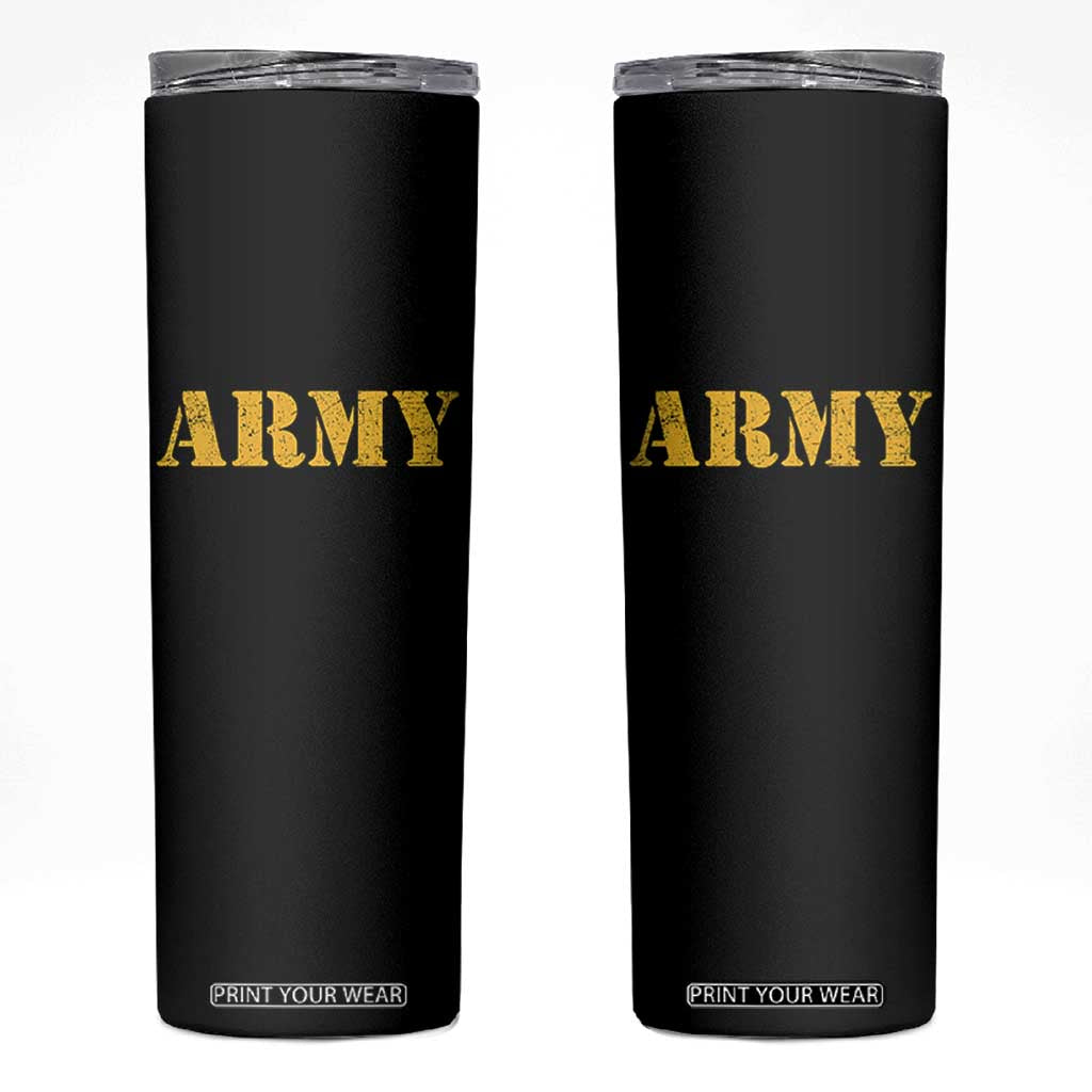 Army Skinny Tumbler Military Training PT Exercise Workout Gear Veterans Service TS10 Black Print Your Wear