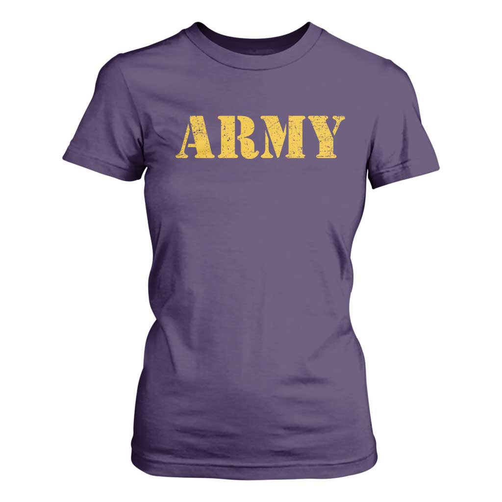 Army T Shirt For Women Military Training PT Exercise Workout Gear Veterans Service TS10 Purple Print Your Wear