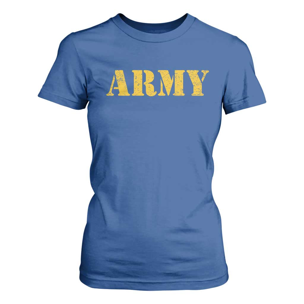 Army T Shirt For Women Military Training PT Exercise Workout Gear Veterans Service TS10 Royal Blue Print Your Wear