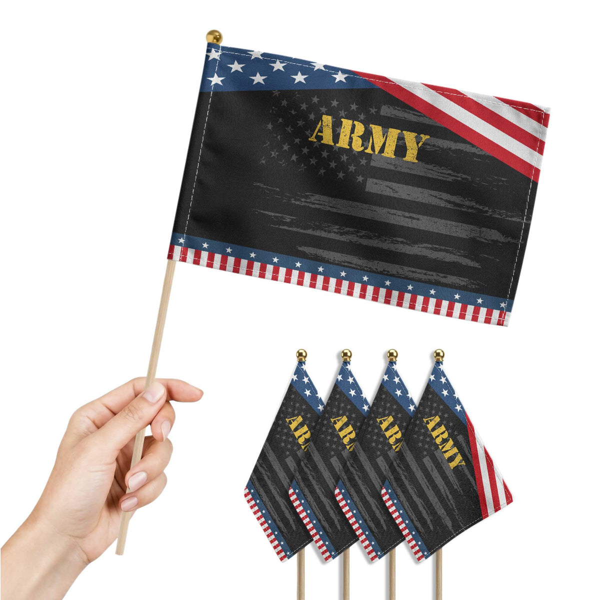 Army Patriotic Handheld Flag Military Training PT Exercise Workout Gear Veterans Service TS10 Print Your Wear