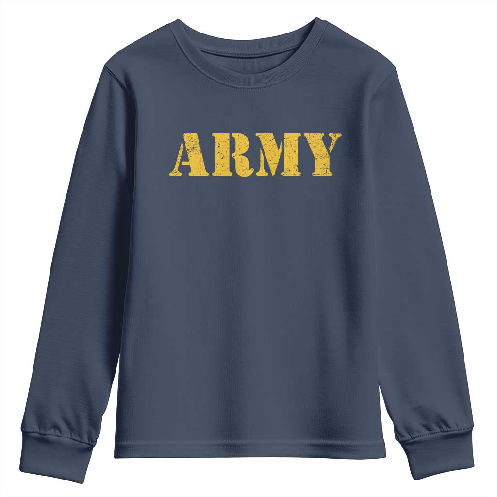 Army Youth Sweatshirt Military Training PT Exercise Workout Gear Veterans Service TS10 Navy Print Your Wear