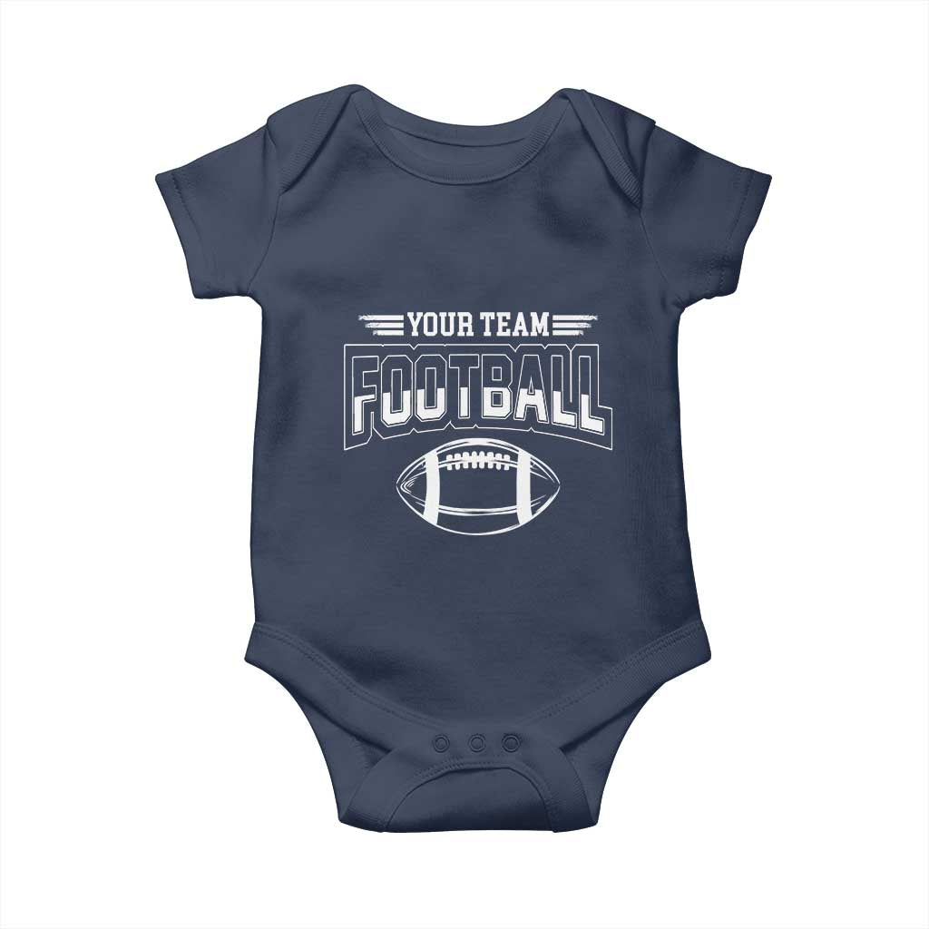 Custom Football Team Name Baby Onesie Personalized Game Day Mom High School Cheer Mom TS10 Navy Print Your Wear