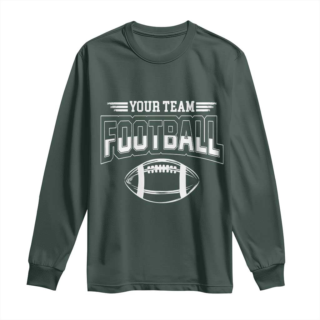 Custom Football Team Name Long Sleeve Shirt Personalized Game Day Mom High School Cheer Mom TS10 Dark Forest Green Print Your Wear