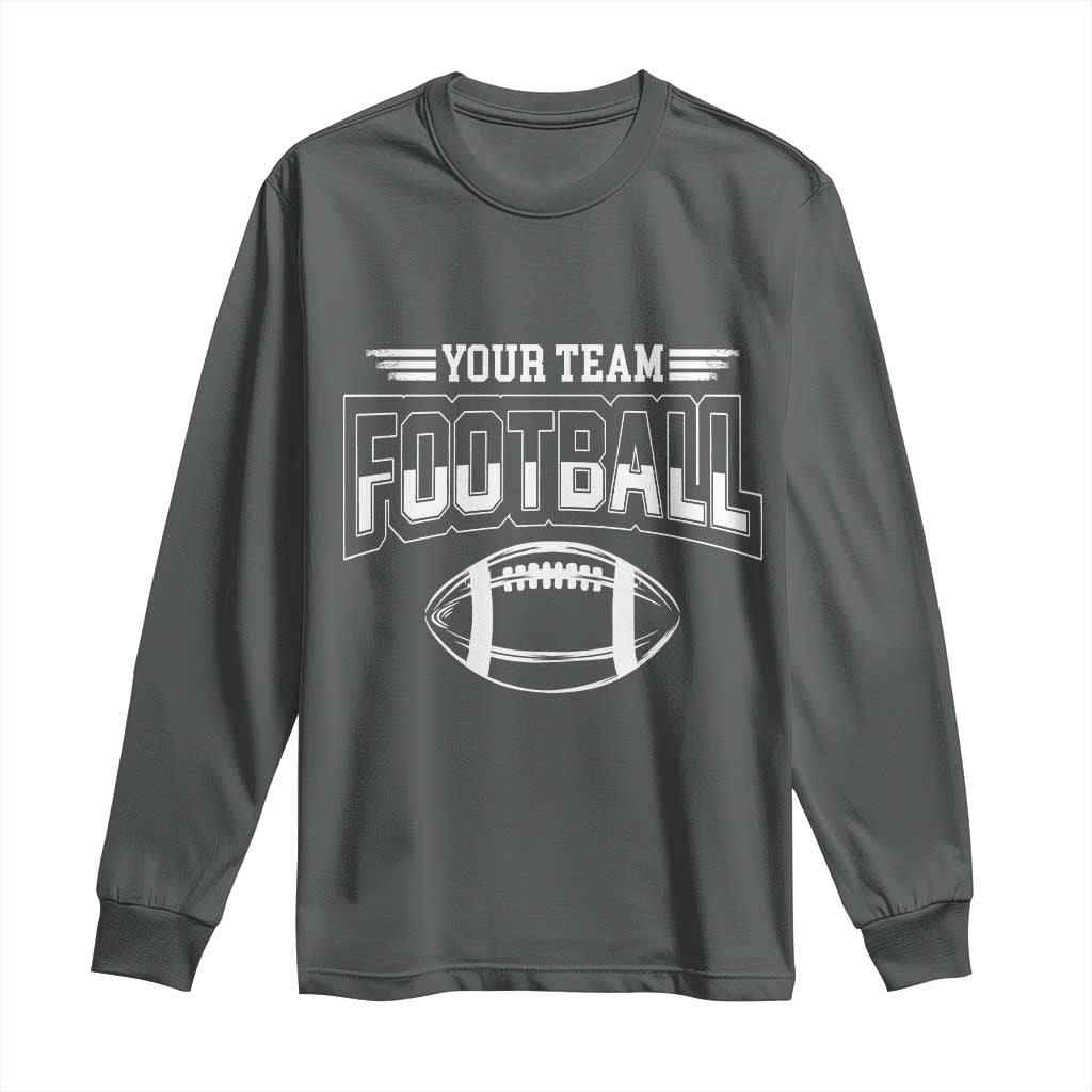 Custom Football Team Name Long Sleeve Shirt Personalized Game Day Mom High School Cheer Mom TS10 Dark Heather Print Your Wear