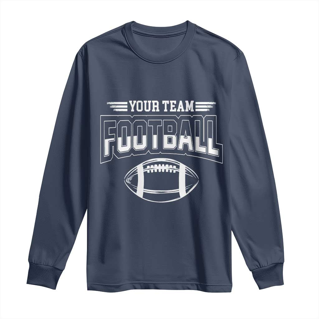 Custom Football Team Name Long Sleeve Shirt Personalized Game Day Mom High School Cheer Mom TS10 Navy Print Your Wear