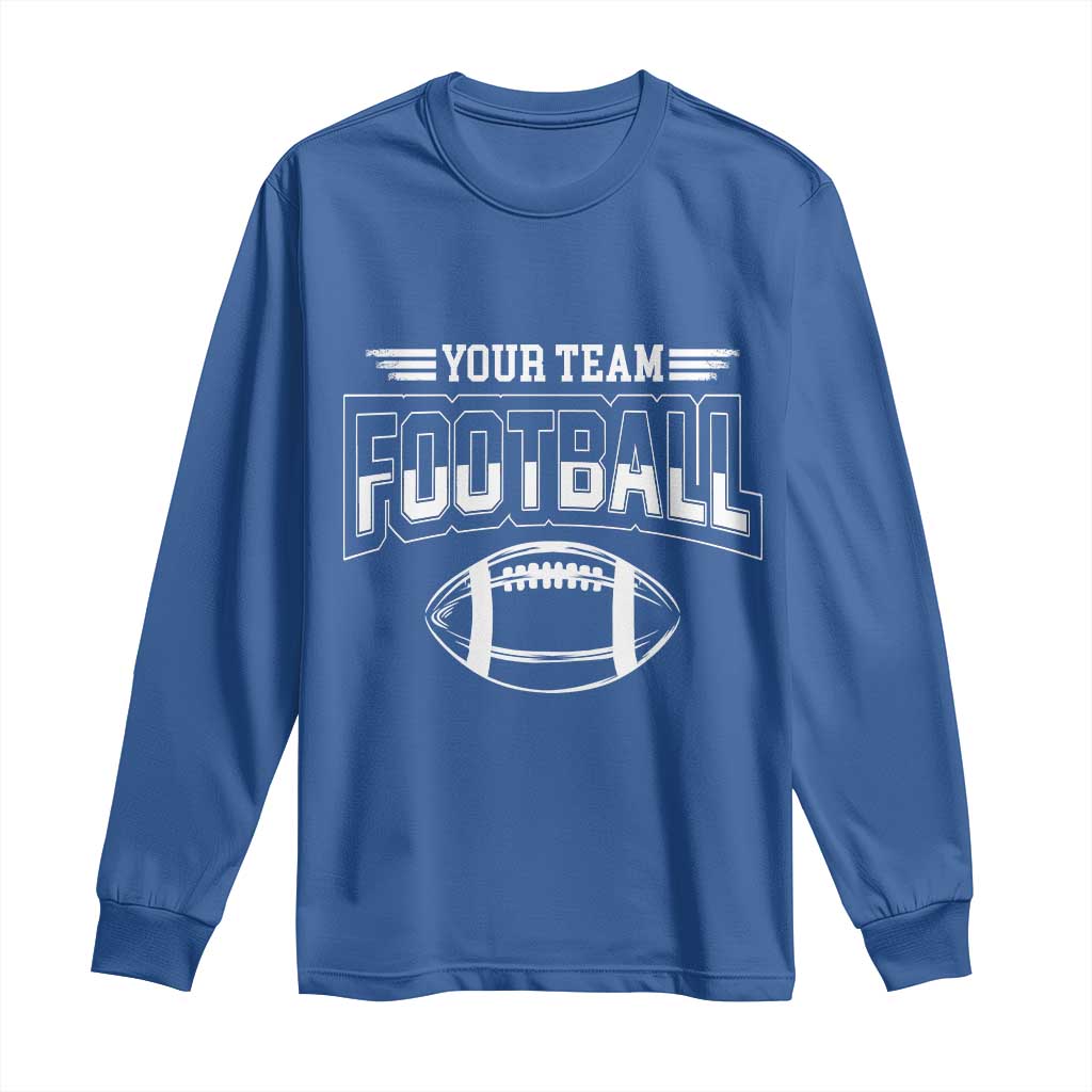 Custom Football Team Name Long Sleeve Shirt Personalized Game Day Mom High School Cheer Mom TS10 Royal Blue Print Your Wear