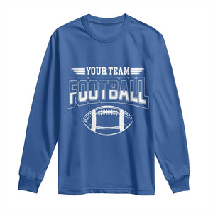 Custom Football Team Name Long Sleeve Shirt Personalized Game Day Mom High School Cheer Mom TS10 Royal Blue Print Your Wear