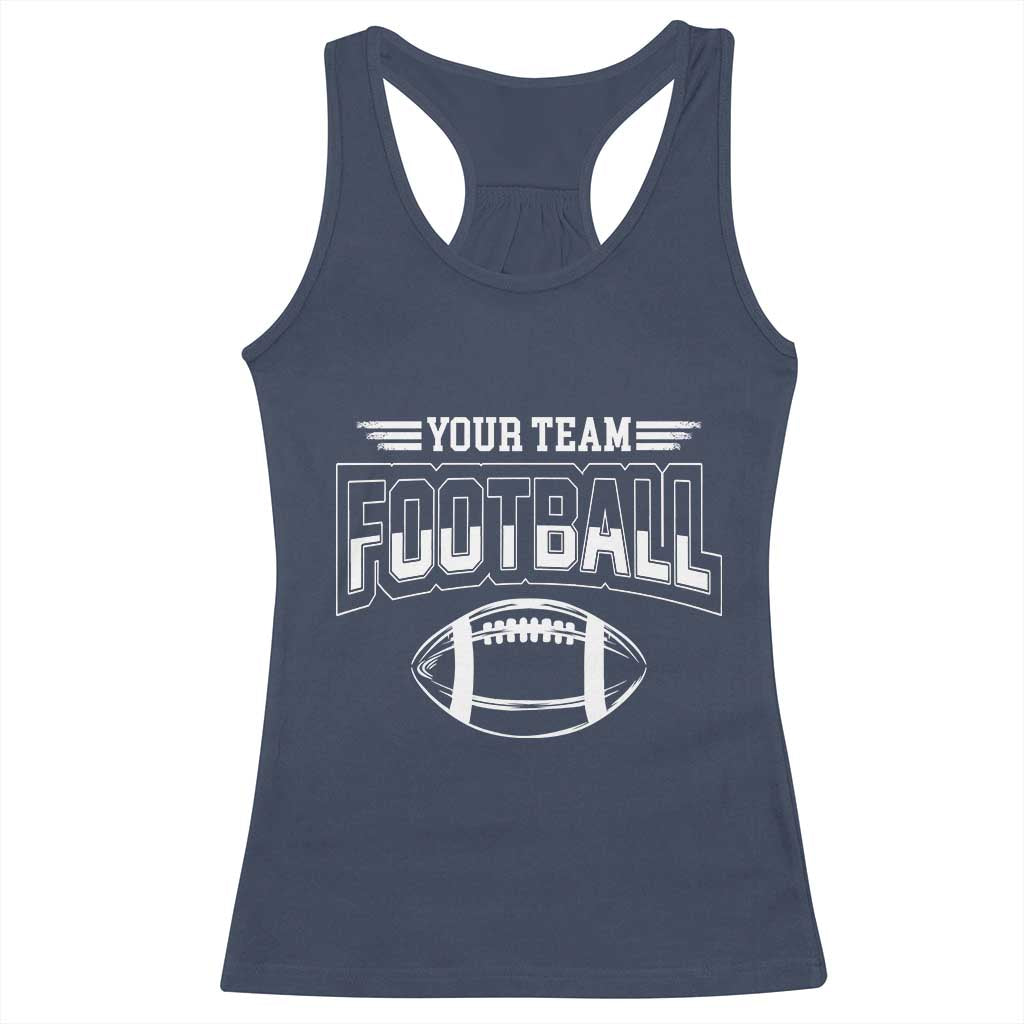Custom Football Team Name Racerback Tank Top Personalized Game Day Mom High School Cheer Mom TS10 Navy Print Your Wear