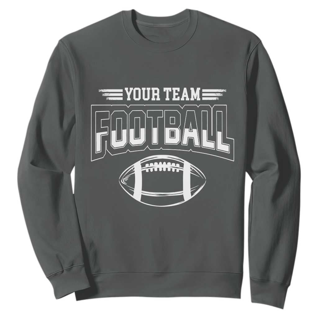 Custom Football Team Name Sweatshirt Personalized Game Day Mom High School Cheer Mom TS10 Dark Heather Print Your Wear