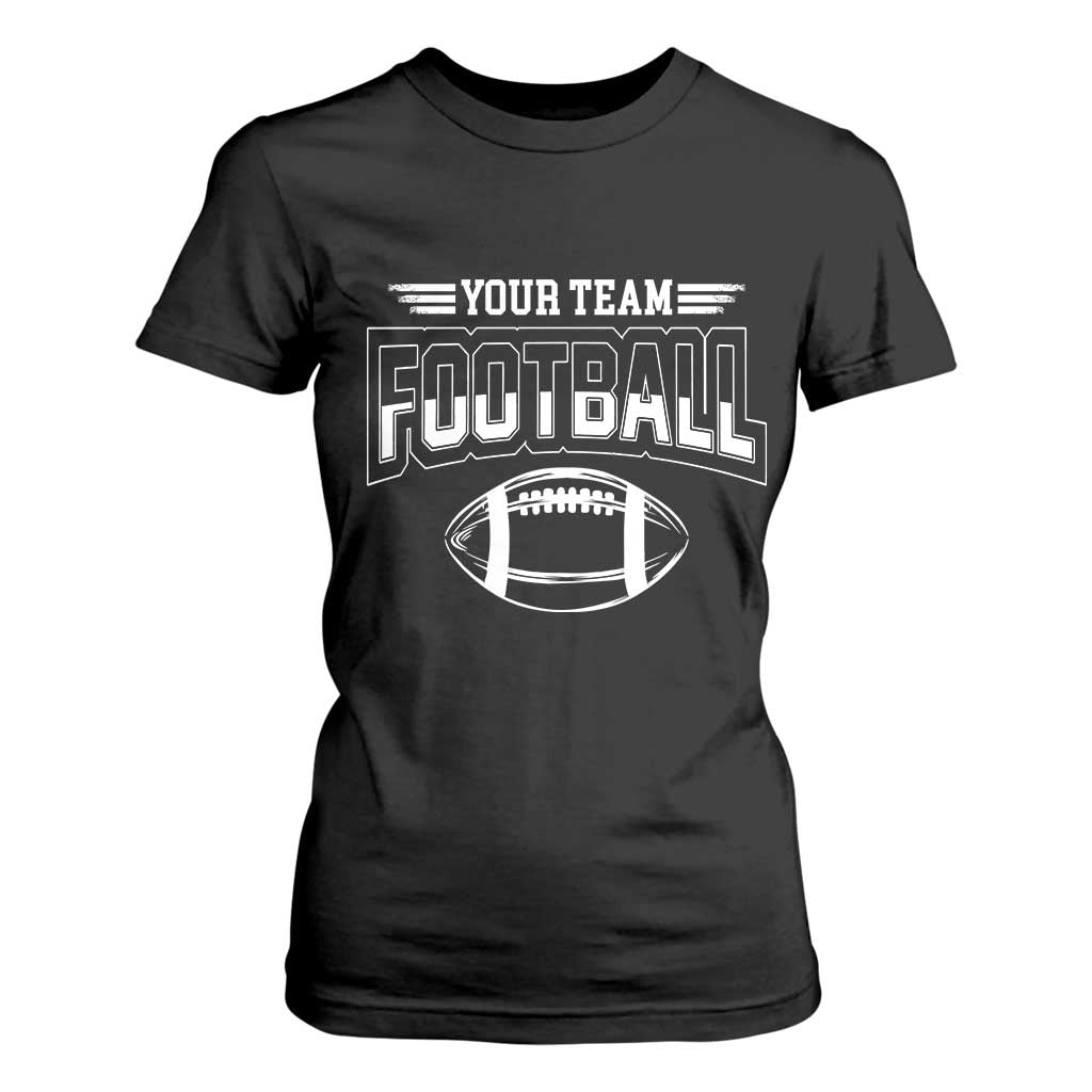 Custom Football Team Name T Shirt For Women Personalized Game Day Mom High School Cheer Mom TS10 Black Print Your Wear