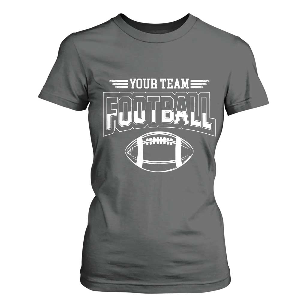 Custom Football Team Name T Shirt For Women Personalized Game Day Mom High School Cheer Mom TS10 Dark Heather Print Your Wear
