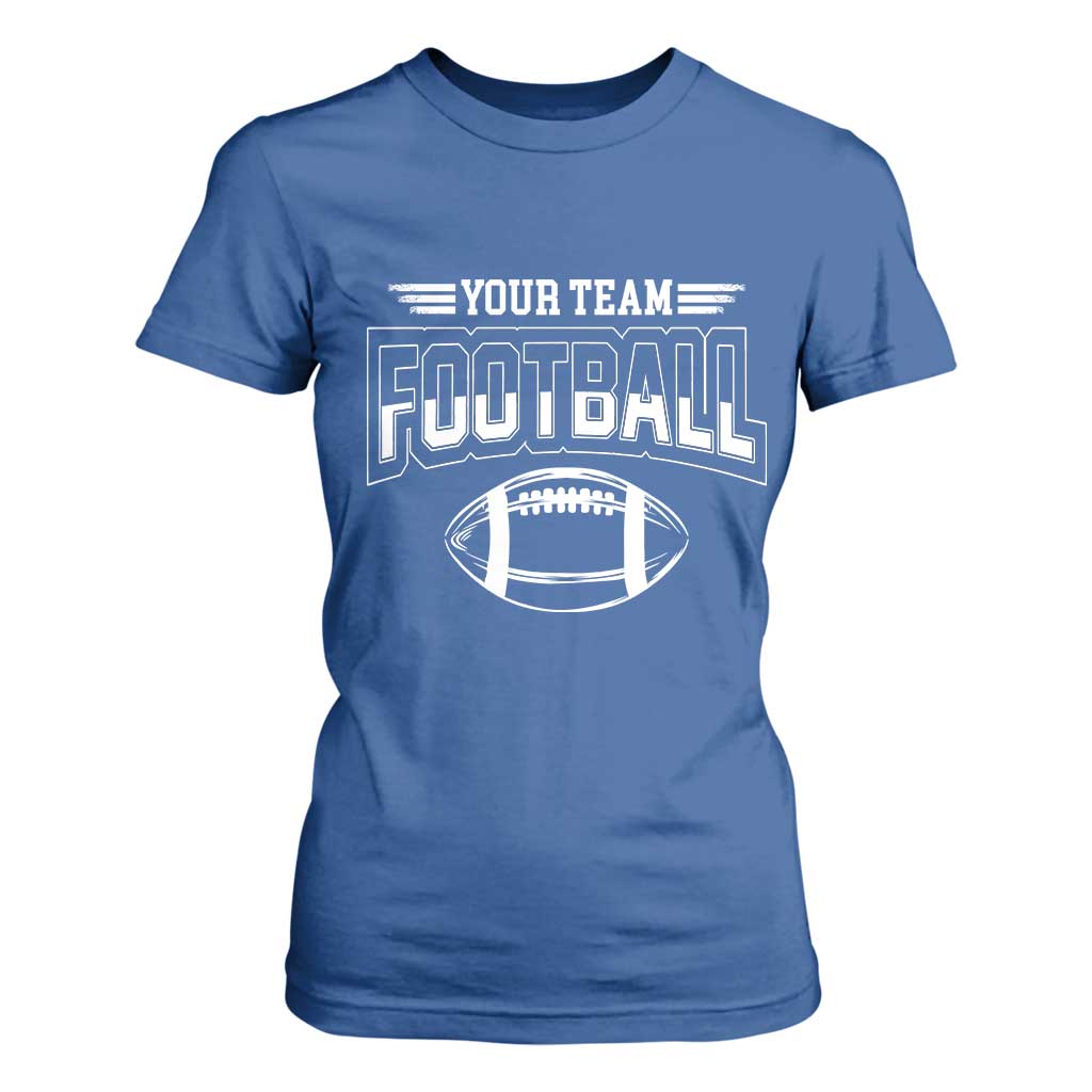 Custom Football Team Name T Shirt For Women Personalized Game Day Mom High School Cheer Mom TS10 Royal Blue Print Your Wear