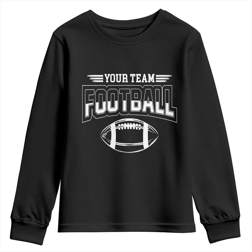 Custom Football Team Name Youth Sweatshirt Personalized Game Day Mom High School Cheer Mom TS10 Black Print Your Wear