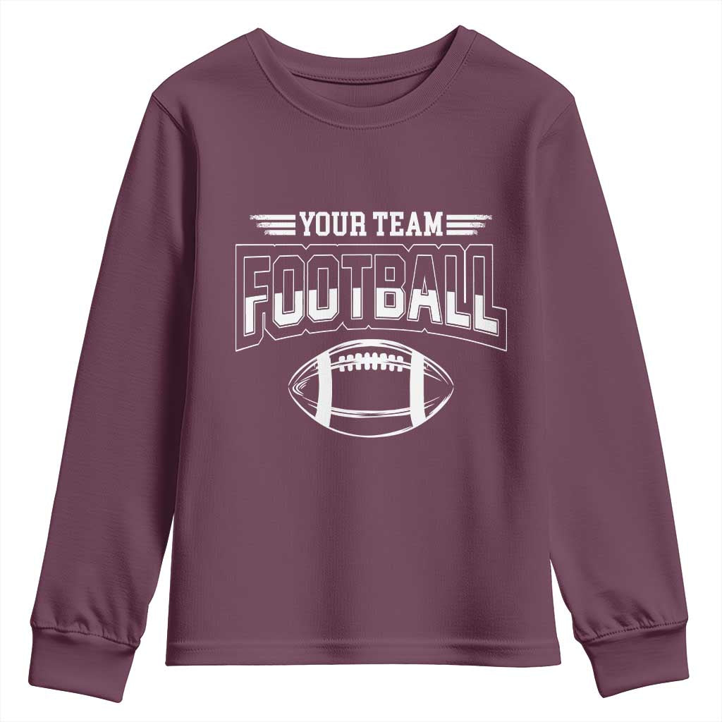 Custom Football Team Name Youth Sweatshirt Personalized Game Day Mom High School Cheer Mom TS10 Maroon Print Your Wear