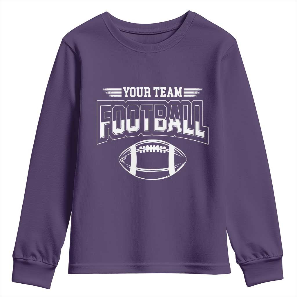 Custom Football Team Name Youth Sweatshirt Personalized Game Day Mom High School Cheer Mom TS10 Purple Print Your Wear