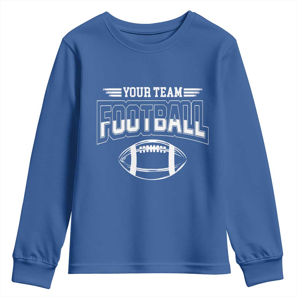 Custom Football Team Name Youth Sweatshirt Personalized Game Day Mom High School Cheer Mom TS10 Royal Blue Print Your Wear
