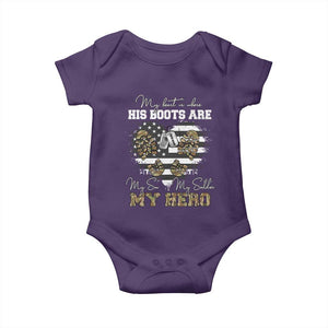 Personalized Army Mom Baby Onesie Custom Name Proud Military Family US Flag TS10 Purple Print Your Wear