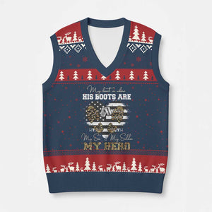 Personalized Army Mom V-Neck Knit Sweater Vest Custom Name Proud Military Family US Flag TS10 Navy Red Print Your Wear