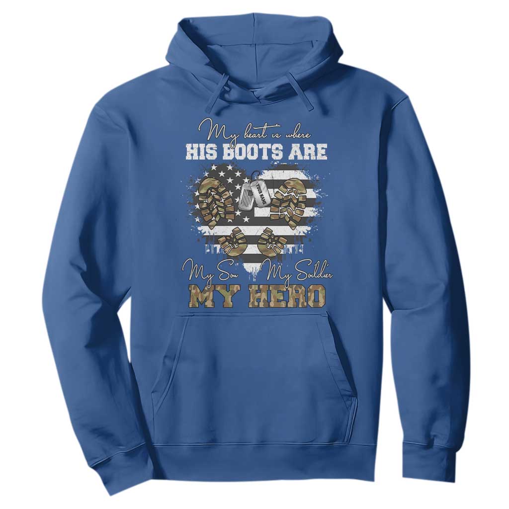 Personalized Army Mom Hoodie Custom Name Proud Military Family US Flag TS10 Royal Blue Print Your Wear