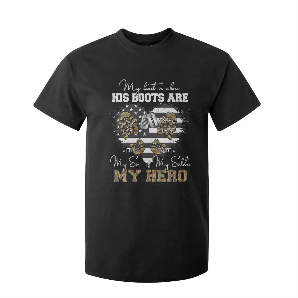 Personalized Army Mom T Shirt For Kid Custom Name Proud Military Family US Flag TS10 Black Print Your Wear