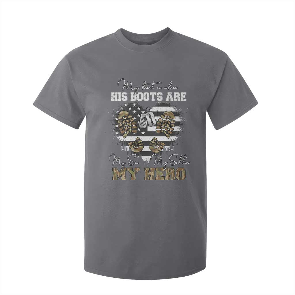 Personalized Army Mom T Shirt For Kid Custom Name Proud Military Family US Flag TS10 Charcoal Print Your Wear