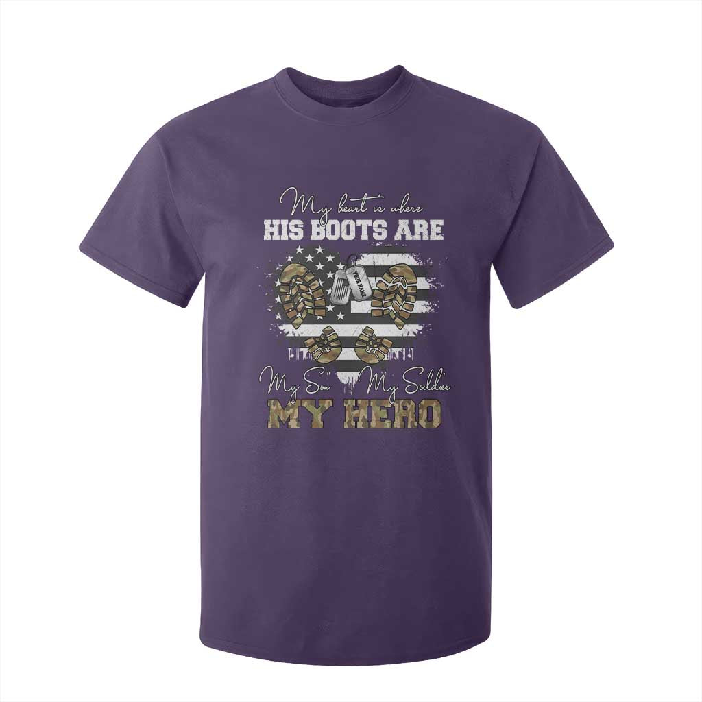 Personalized Army Mom T Shirt For Kid Custom Name Proud Military Family US Flag TS10 Purple Print Your Wear
