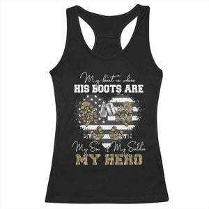 Personalized Army Mom Racerback Tank Top Custom Name Proud Military Family US Flag TS10 Black Print Your Wear