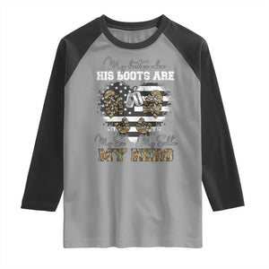 Personalized Army Mom Raglan Shirt Custom Name Proud Military Family US Flag TS10 Sport Gray Black Print Your Wear