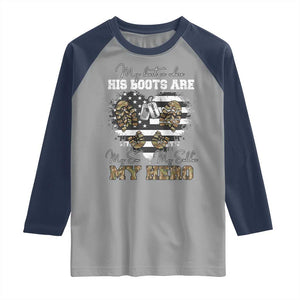 Personalized Army Mom Raglan Shirt Custom Name Proud Military Family US Flag TS10 Sport Gray Navy Print Your Wear